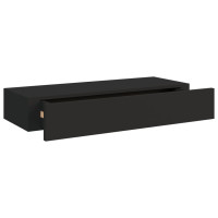 Produktbild för Väggmonterad låda 2 st svart 60x23,5x10 cm MDF