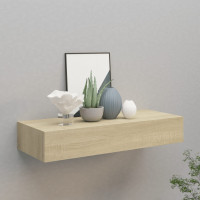 Produktbild för Väggmonterad låda ek 60x23,5x10 cm MDF