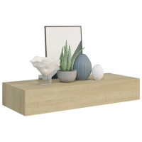 Produktbild för Väggmonterad låda ek 60x23,5x10 cm MDF