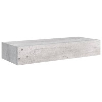 Produktbild för Väggmonterad låda betonggrå 60x23,5x10 cm MDF