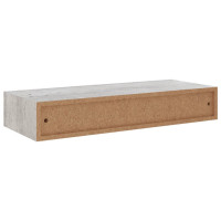 Produktbild för Väggmonterad låda betonggrå 60x23,5x10 cm MDF