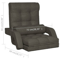 Miniatyr av produktbild för Vikbar golvstol med sängfunktion mörkgrå tyg