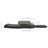 Miniatyr av produktbild för Vikbar golvstol med sängfunktion mörkgrå tyg