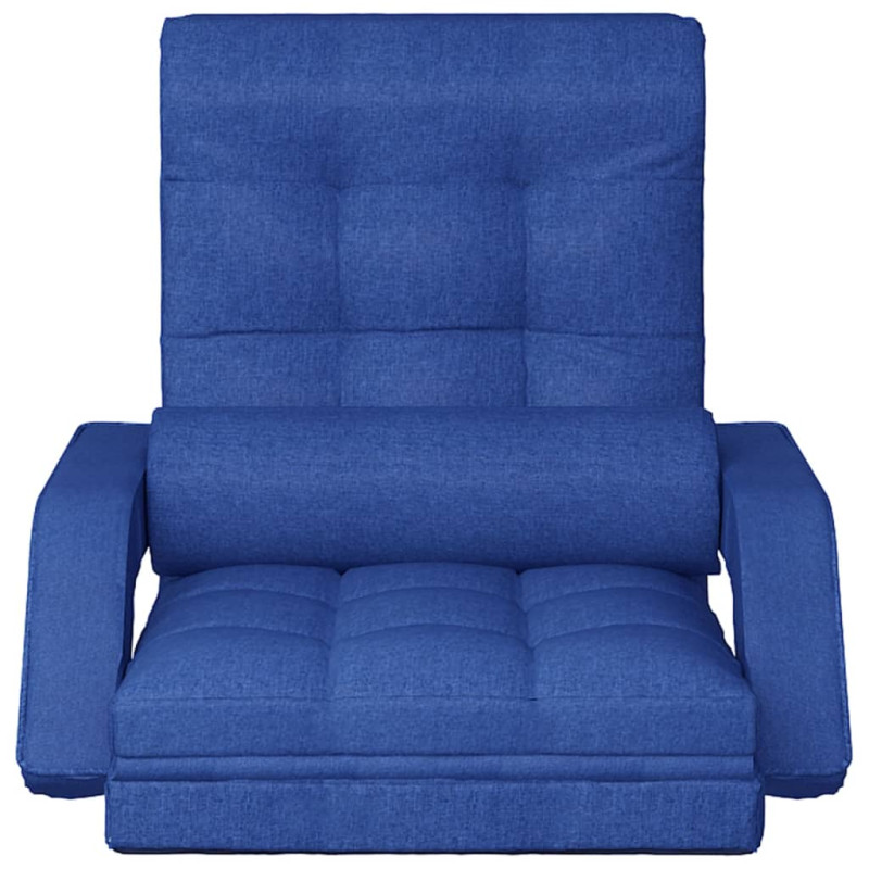 Produktbild för Vikbar golvstol med sängfunktion blå tyg
