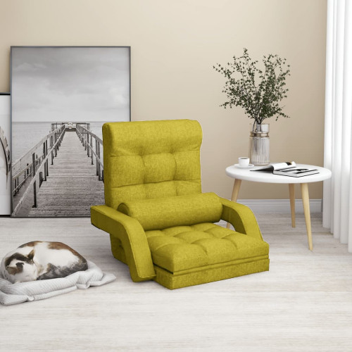 vidaXL Vikbar golvstol med sängfunktion grön tyg