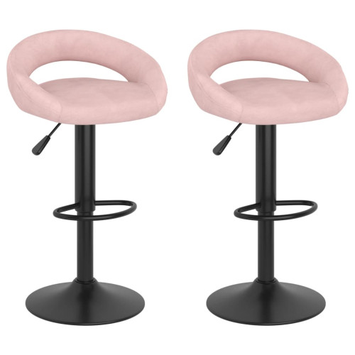 vidaXL Barstolar 2 st rosa sammet