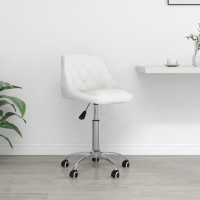 Produktbild för Snurrbar kontorsstol vit konstläder