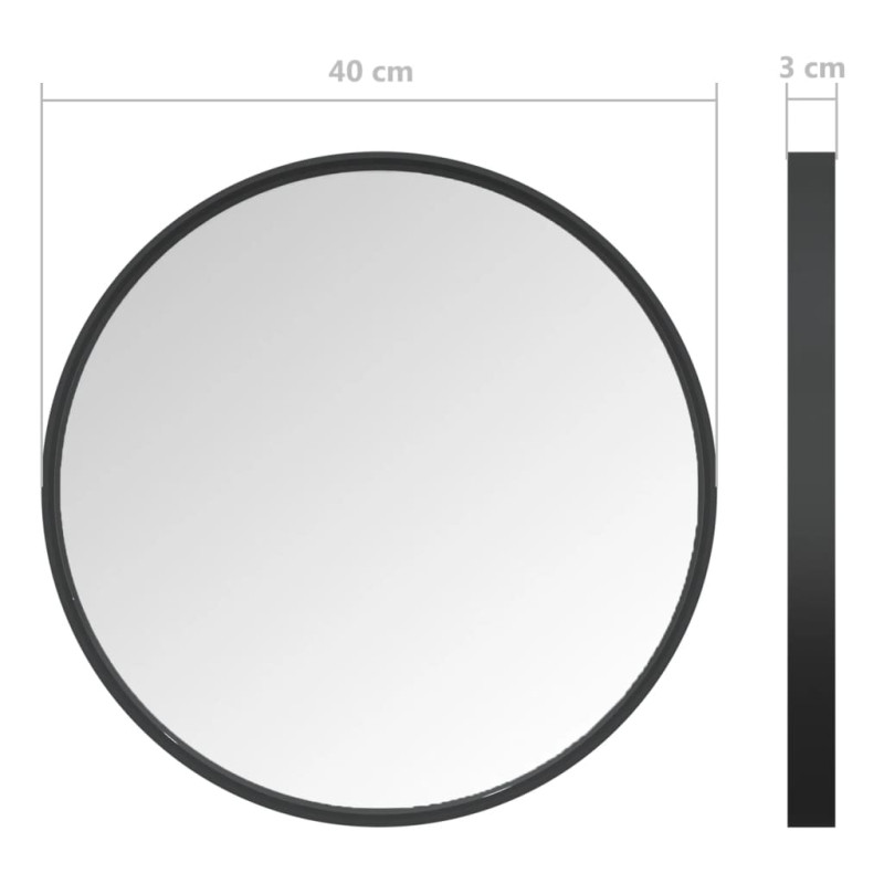 Produktbild för Väggspegel svart 40 cm