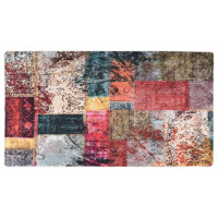 Produktbild för Matta tvättbar lappmönster 190x300 cm flerfärgad