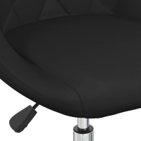 Produktbild för Snurrbara matstolar 6 st svart konstläder
