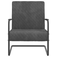 Miniatyr av produktbild för Fribärande stol mörkgrå sammet