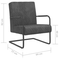 Miniatyr av produktbild för Fribärande stol mörkgrå sammet