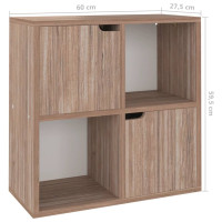 Produktbild för Bokhylla grå sonoma-ek 60x27,5x59,5 cm konstruerat trä