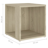 Produktbild för Sidobord sonoma-ek 33x33x34,5 cm konstruerat trä