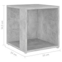 Miniatyr av produktbild för Sidobord betonggrå 33x33x34,5 cm konstruerat trä