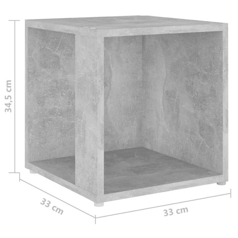 Produktbild för Sidobord betonggrå 33x33x34,5 cm konstruerat trä