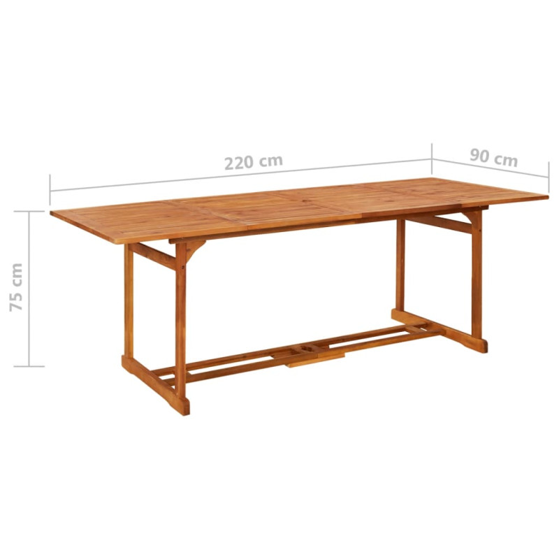 Produktbild för Matbord för trädgården 220x90x75 cm massiv akacia