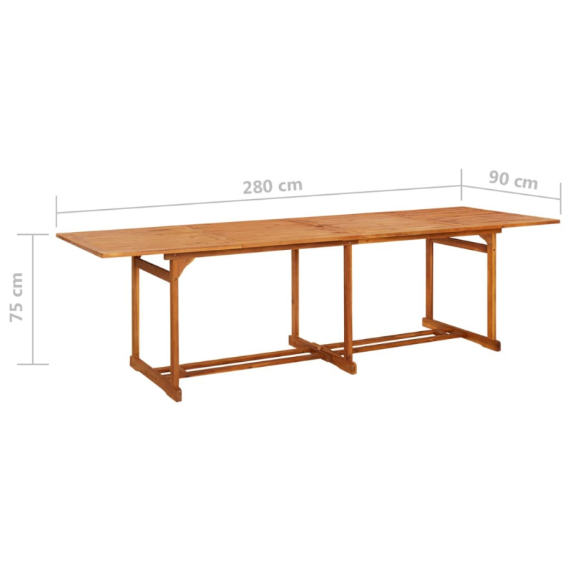 Produktbild för Matbord för trädgården 280x90x75 cm massiv akacia