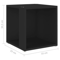 Produktbild för Sidobord svart 33x33x34,5 cm konstruerat trä