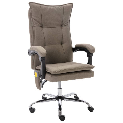 vidaXL Massagekontorsstol taupe tyg