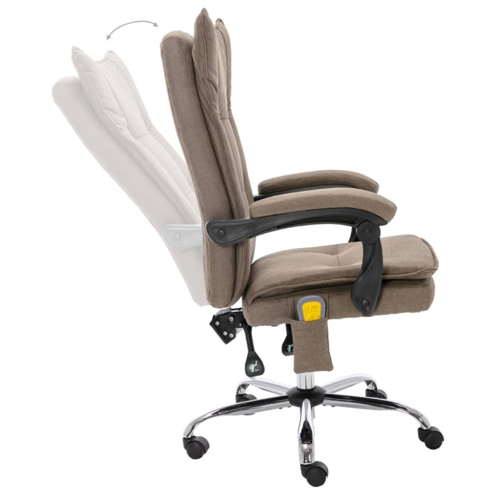 Produktbild för Massagekontorsstol taupe tyg