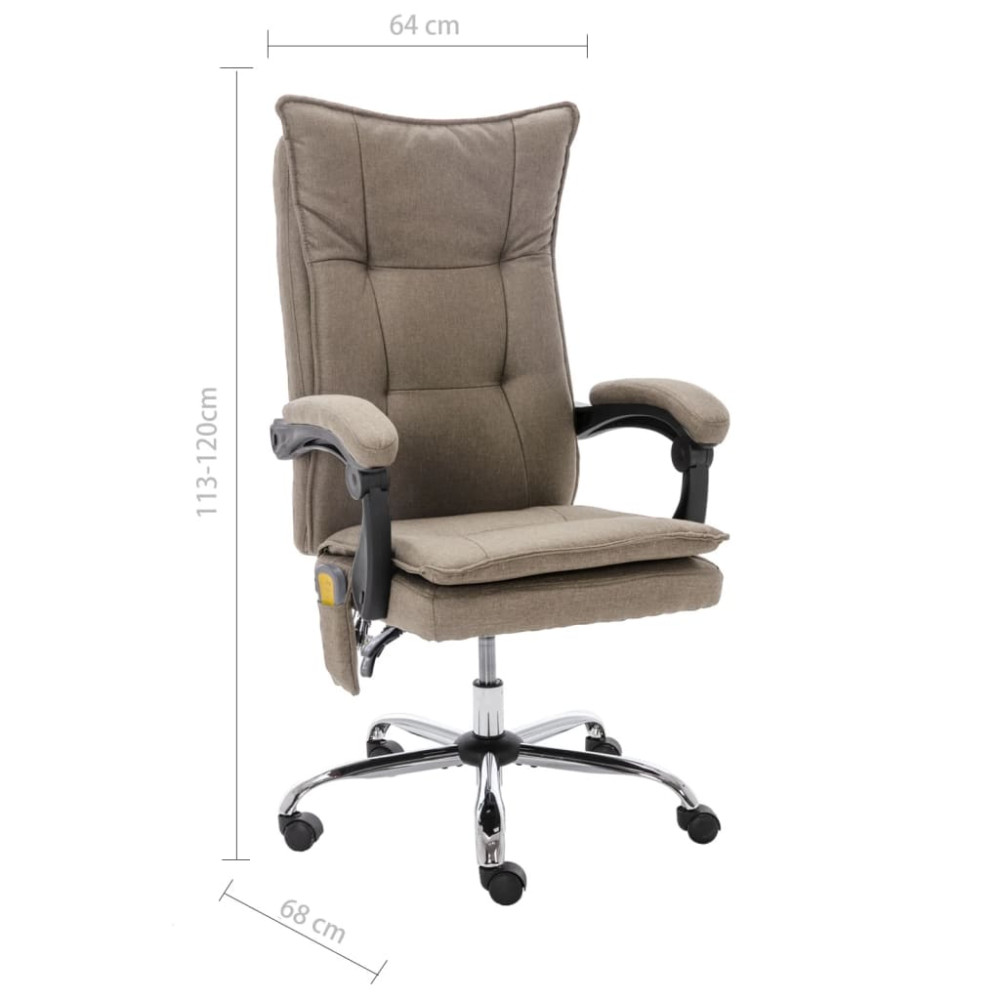 Produktbild för Massagekontorsstol taupe tyg