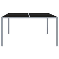 Produktbild för Trädgårdsbord 130x130x72 cm grå stål och glas