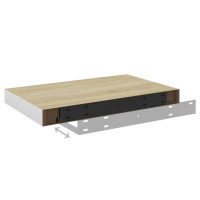 Produktbild för Svävande vägghylla ek och vit 50x23x3,8 cm MDF