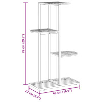 Produktbild för Växtställ med 4 hyllor 43x22x76 cm svart metall