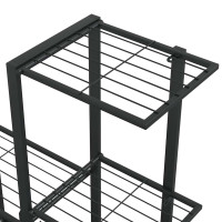 Produktbild för Växtställ 94,5x25x88 cm svart metall