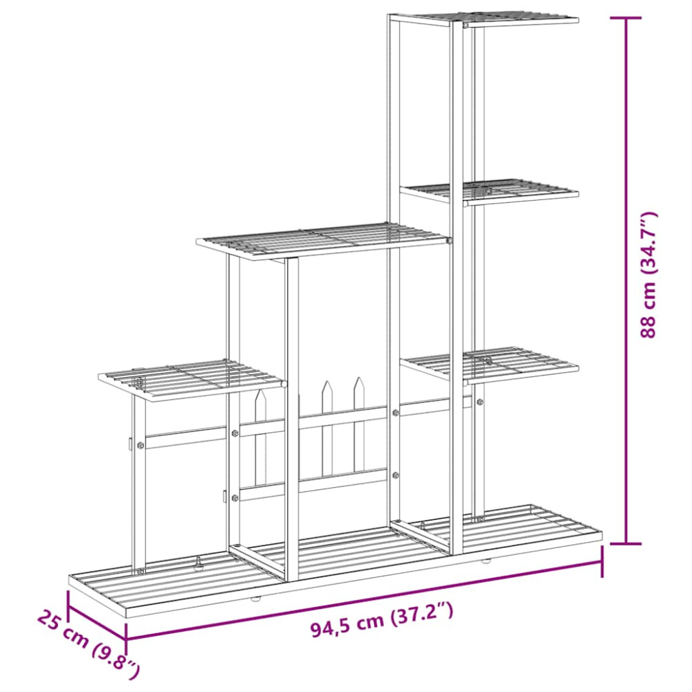 Produktbild för Växtställ 94,5x25x88 cm vit metall