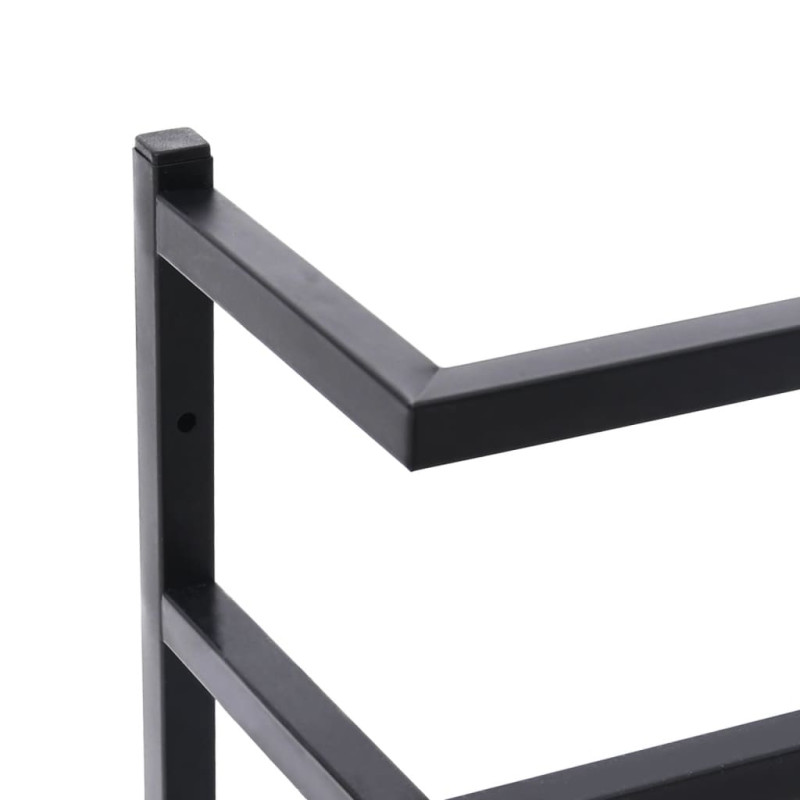 Produktbild för Handdukshängare svart 24x12x48 cm stål