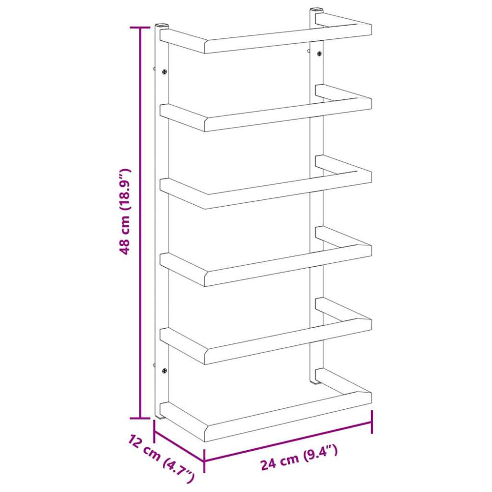 Produktbild för Handdukshängare vit 24x12x48 cm stål