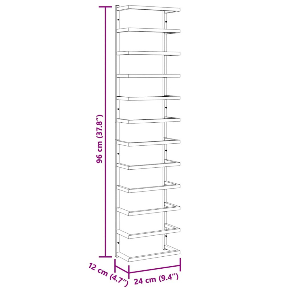 Produktbild för Handdukshängare vit 24x12x96 cm stål