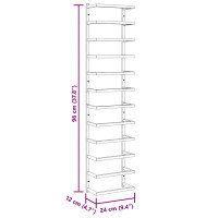 Produktbild för Handdukshängare vit 24x12x96 cm stål