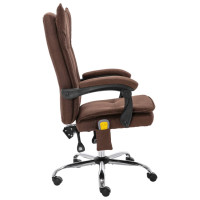 Produktbild för Massagekontorsstol brun tyg