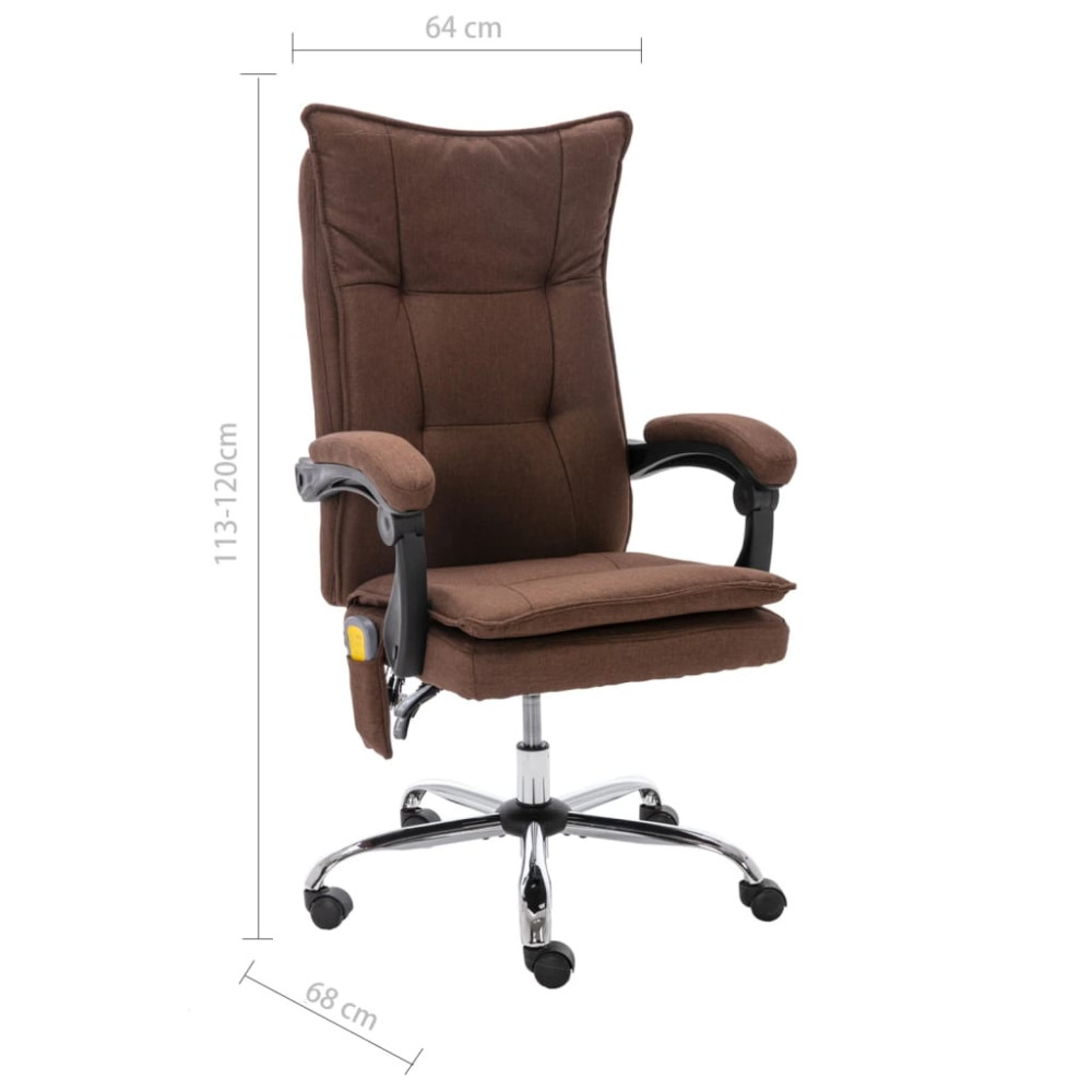Produktbild för Massagekontorsstol brun tyg