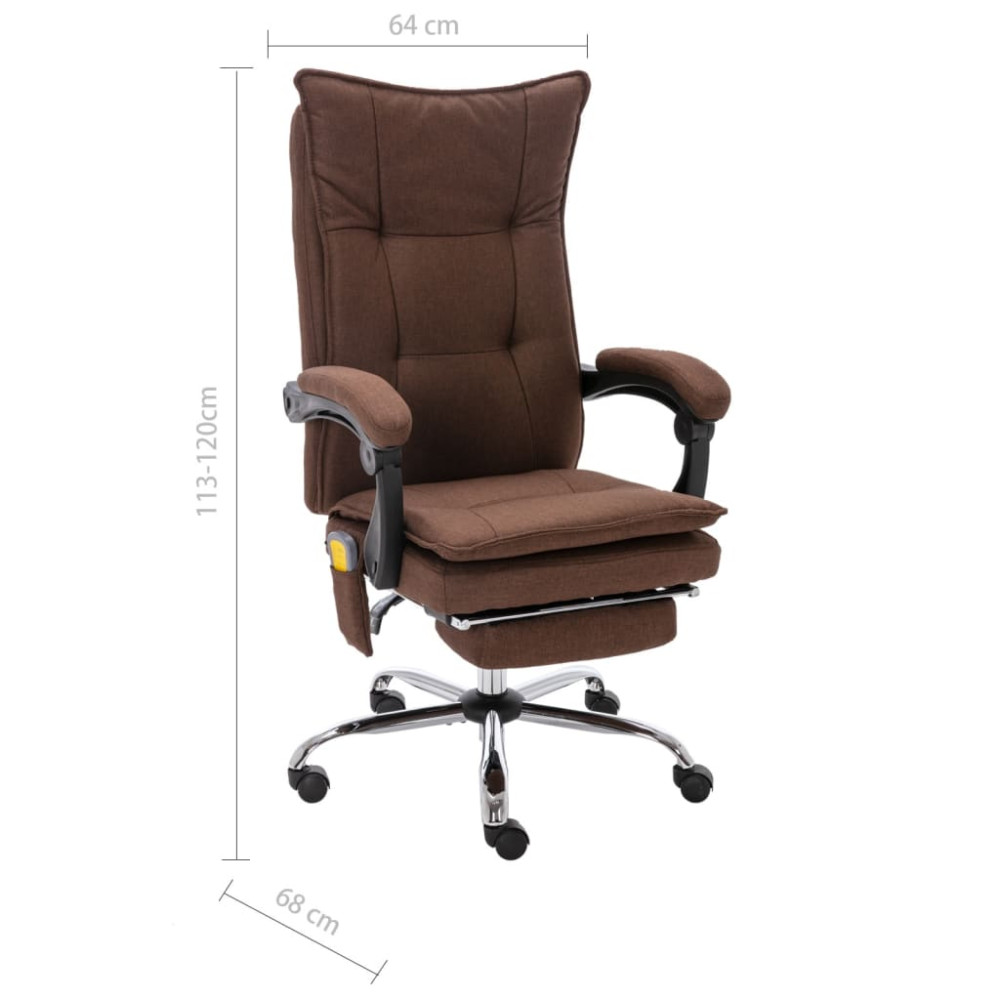 Produktbild för Massagekontorsstol brun tyg