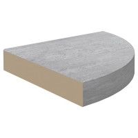 Produktbild för Svävande hörnhyllor 2 st betonggrå 25x25x3,8 cm MDF