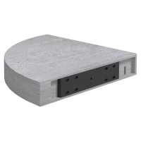 Produktbild för Svävande hörnhyllor 4 st betonggrå 25x25x3,8 cm MDF