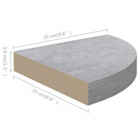 Produktbild för Svävande hörnhyllor 4 st betonggrå 25x25x3,8 cm MDF