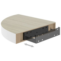 Produktbild för Svävande hörnhyllor 4 st ek och vit 35x35x3,8 cm MDF