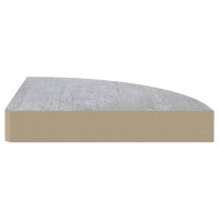 Produktbild för Svävande hörnhyllor 2 st betonggrå 35x35x3,8 cm MDF