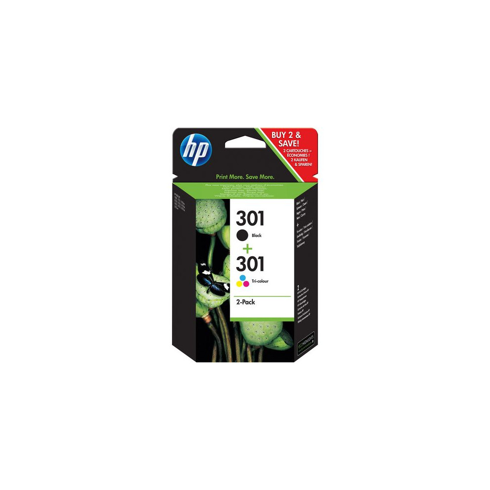 Produktbild för Bläckpatron HP N9J72AE 301 bk/cl 2/fp