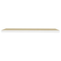 Produktbild för Svävande vägghylla ek och vit 90x23,5x3,8 cm MDF