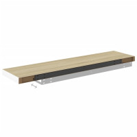 Produktbild för Svävande vägghylla ek och vit 90x23,5x3,8 cm MDF