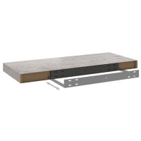 Produktbild för Svävande vägghyllor 2 st betonggrå 60x23,5x3,8 cm MDF