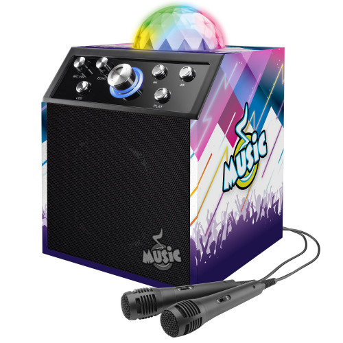 Music Karaoke BT Disco Cube w/2 Mics