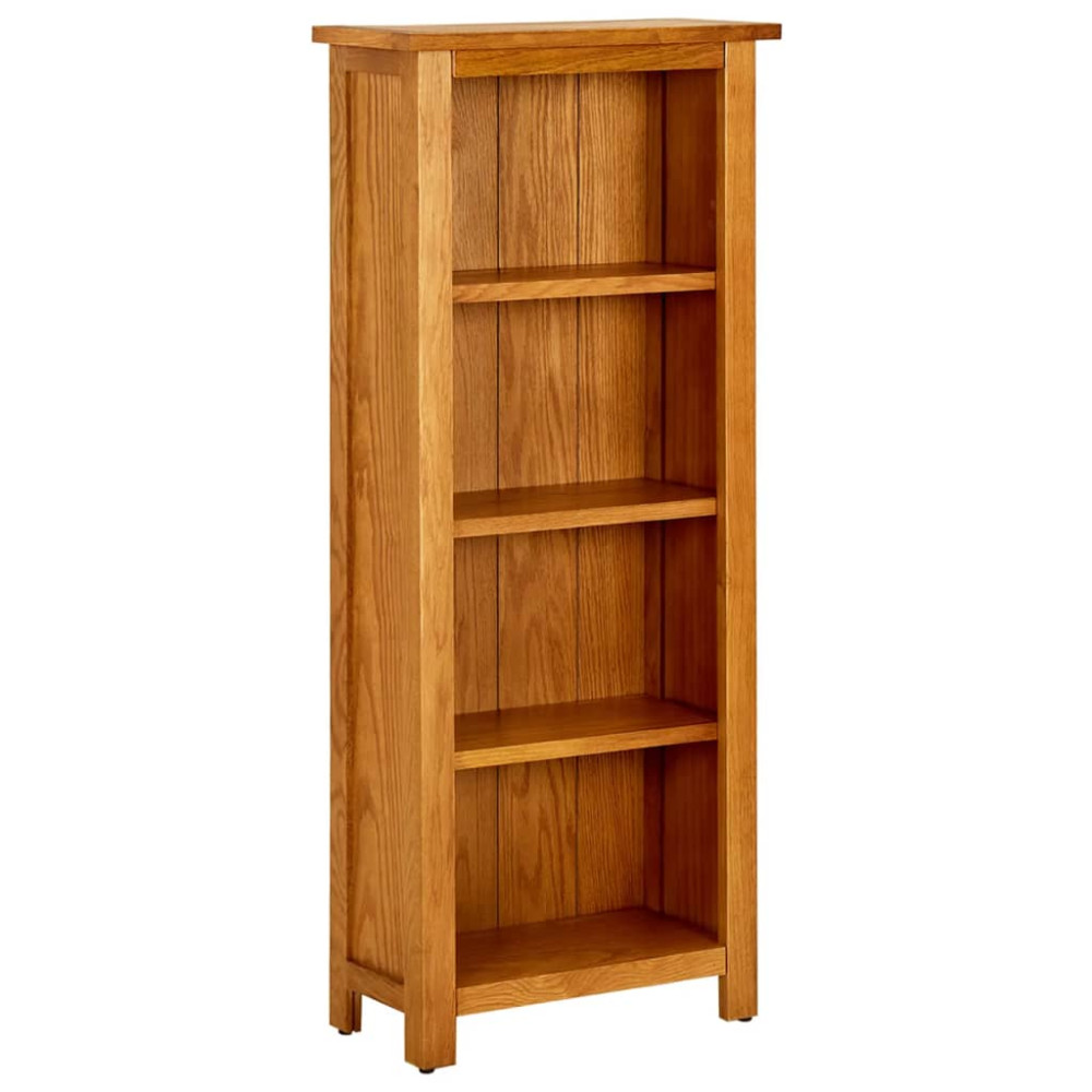 Produktbild för Bokhylla med 4 hyllor 45x22x110 cm massiv ek