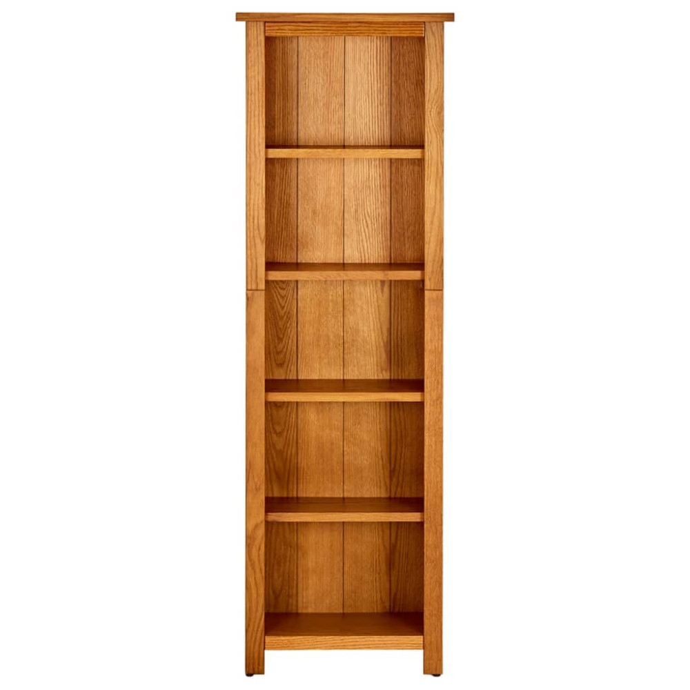 Produktbild för Bokhylla 5 hyllor 45x22x140 cm massiv ek